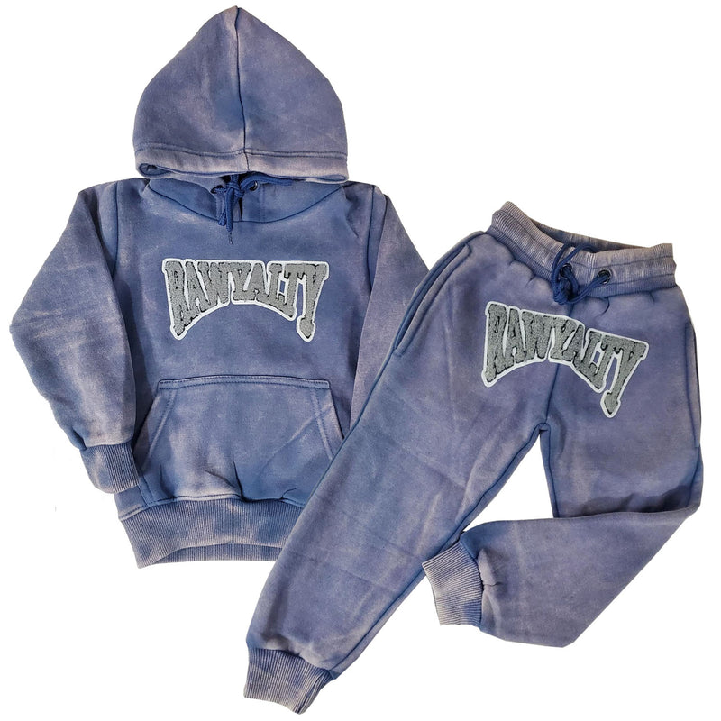 Kids Rawyalty Grey Chenille Hoodie and Jogger Set - Rawyalty Clothing