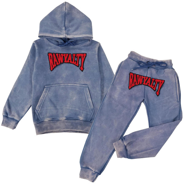 Kids Rawyalty Red Chenille Hoodie and Jogger Set - Rawyalty Clothing