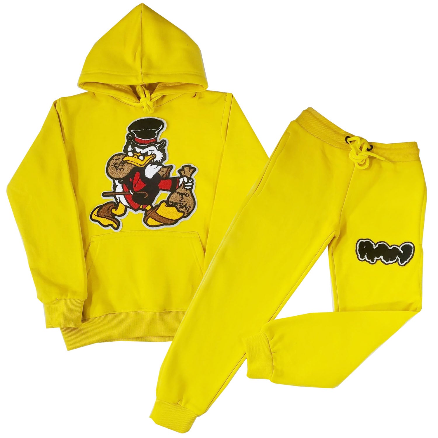 Kids Secure The Bag Chenille Hoodie and RAW Drip Black Chenille Jogger Set - Rawyalty Clothing
