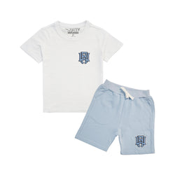 Kids 3D Stitch Logo Sky Embroidery T-Shirts and Cotton Shorts Set - Rawyalty Clothing