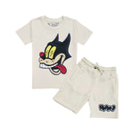 Kids Cash Chenille Crew Neck T-Shirts and RAW Drip Chenille Cotton Shorts Set - Rawyalty Clothing