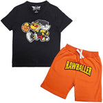 Kids Rawballer Chenille T-Shirts and Cotton Shorts Set - Rawyalty Clothing