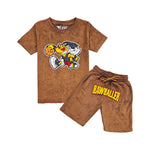 Kids Rawballer Chenille T-Shirts and Cotton Shorts Set - Rawyalty Clothing