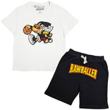 Kids Rawballer Chenille T-Shirts and Cotton Shorts Set - Rawyalty Clothing