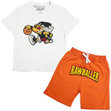 Kids Rawballer Chenille T-Shirts and Cotton Shorts Set - Rawyalty Clothing