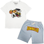 Kids Rawballer Chenille T-Shirts and Cotton Shorts Set - Rawyalty Clothing