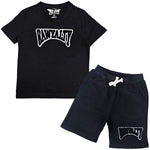 Kids Rawyalty Black Chenille T-Shirts and Cotton Shorts Set - Rawyalty Clothing