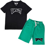 Kids Rawyalty Black Chenille T-Shirts and Cotton Shorts Set - Rawyalty Clothing