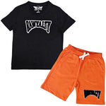 Kids Rawyalty Black Chenille T-Shirts and Cotton Shorts Set - Rawyalty Clothing