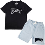 Kids Rawyalty Black Chenille T-Shirts and Cotton Shorts Set - Rawyalty Clothing