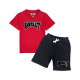 Kids Rawyalty Black Chenille T-Shirts and Cotton Shorts Set - Rawyalty Clothing