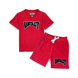 Kids Rawyalty Black Chenille T-Shirts and Cotton Shorts Set - Rawyalty Clothing