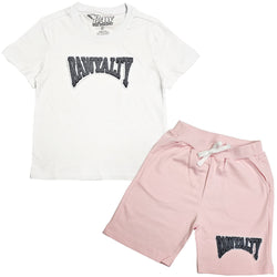 Kids Rawyalty Grey Chenille T-Shirts and Cotton Shorts Set - Rawyalty Clothing