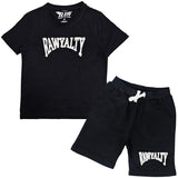 Kids Rawyalty White Chenille T-Shirts and Cotton Shorts Set - Rawyalty Clothing