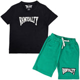 Kids Rawyalty White Chenille T-Shirts and Cotton Shorts Set - Rawyalty Clothing