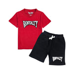 Kids Rawyalty White Chenille T-Shirts and Cotton Shorts Set - Rawyalty Clothing