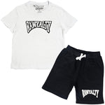 Kids Rawyalty White Chenille T-Shirts and Cotton Shorts Set - Rawyalty Clothing