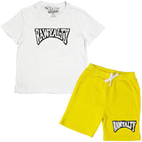 Kids Rawyalty White Chenille T-Shirts and Cotton Shorts Set - Rawyalty Clothing