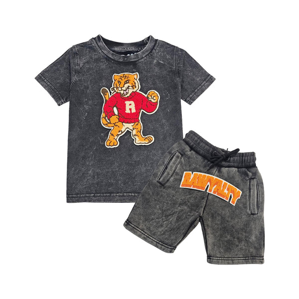 Kids Rawyalty Tiger Chenille T-Shirts and Cotton Shorts Set - Rawyalty Clothing