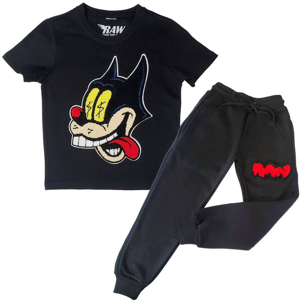 Kids Cash Chenille T-Shirts and RAW Drip Chenille Jogger Set - Rawyalty Clothing