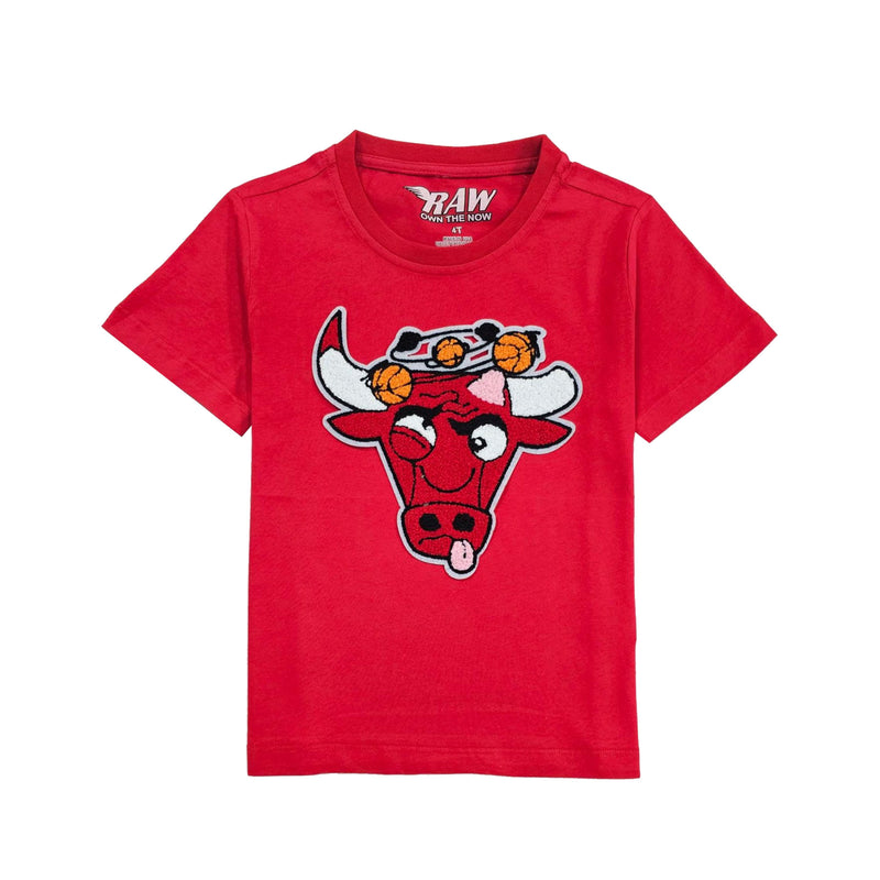 Kids Bulls Chenille Crew Neck T-Shirt - Rawyalty Clothing