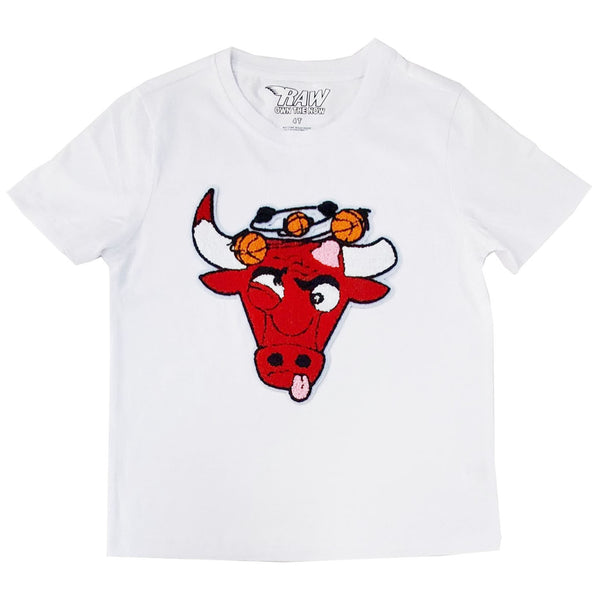 Kids Bulls Chenille Crew Neck T-Shirt - Rawyalty Clothing