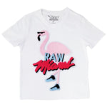 Kids Flamingo Chenille Crew Neck T-Shirt - Rawyalty Clothing