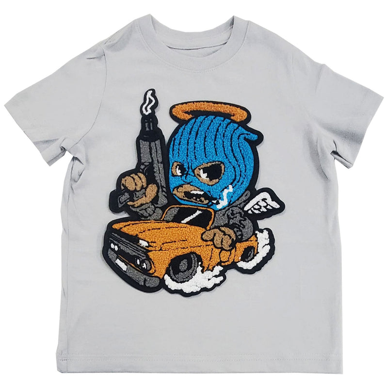 Kids Gangster Chenille Crew Neck T-Shirt - Rawyalty Clothing