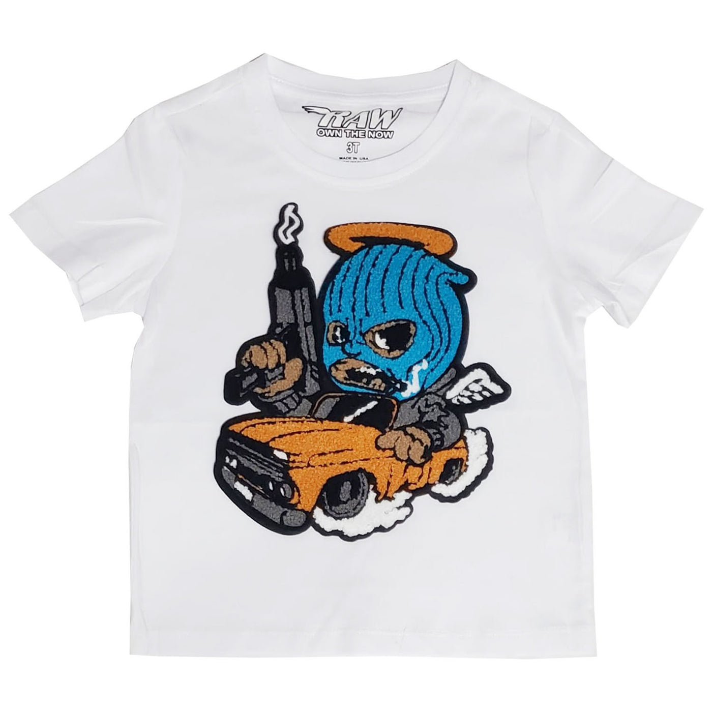 Kids Gangster Chenille Crew Neck T-Shirt - Rawyalty Clothing