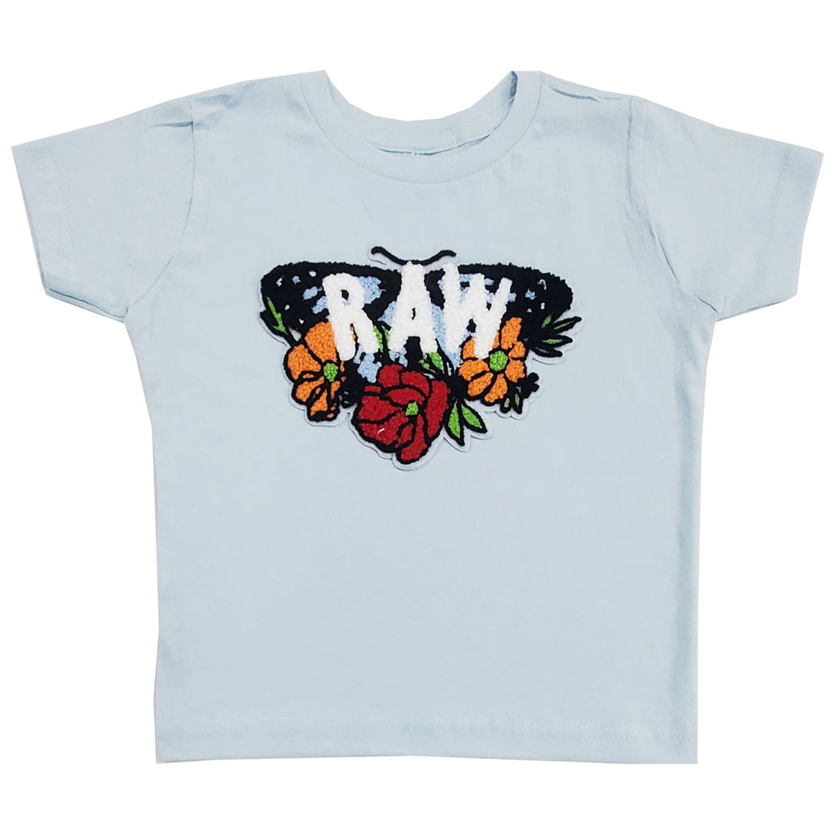 Kids RAW Butterfly Chenille Crew Neck T-Shirt - Rawyalty Clothing