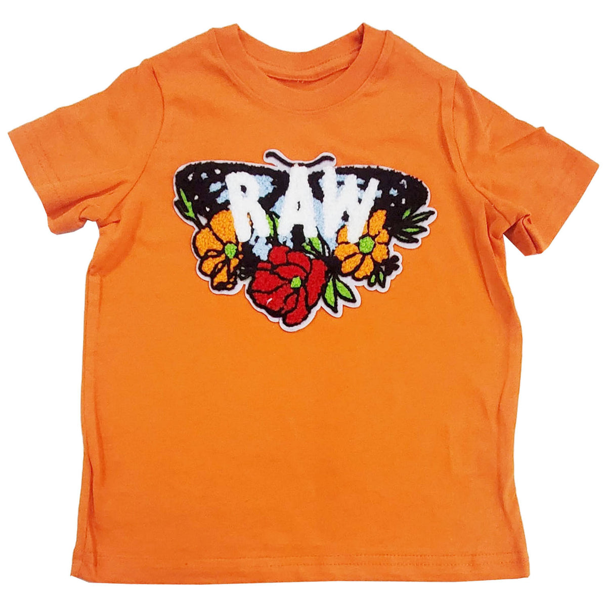 Kids RAW Butterfly Chenille Crew Neck T-Shirt - Rawyalty Clothing