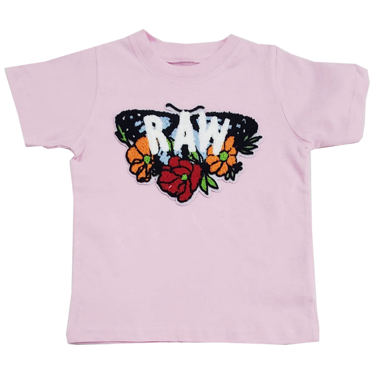 Kids RAW Butterfly Chenille Crew Neck T-Shirt - Rawyalty Clothing