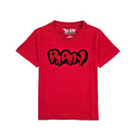 Kids RAW Drip Red Chenille Crew Neck T-Shirt - Rawyalty Clothing