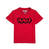 Kids RAW Drip Red Chenille Crew Neck T-Shirt - Rawyalty Clothing