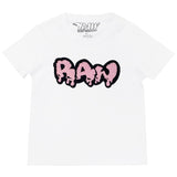 Kids RAW Drip Pink Chenille Crew Neck - White - Rawyalty Clothing