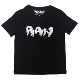 Kids RAW Drip White Chenille Crew Neck - Black - Rawyalty Clothing