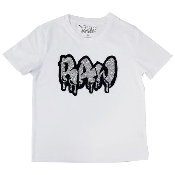 Kids RAW Drip Silver Bling Crew Neck T-Shirt - Rawyalty Clothing