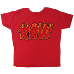 Kids RAW Flame Red Chenille Crew Neck - Red - Rawyalty Clothing