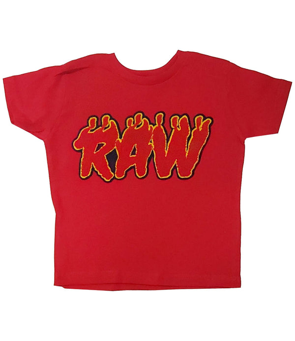 Kids RAW Flame Red Chenille Crew Neck - Red - Rawyalty Clothing
