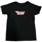 Kids RAW Wing Pink Chenille Crew Neck - Black - Rawyalty Clothing