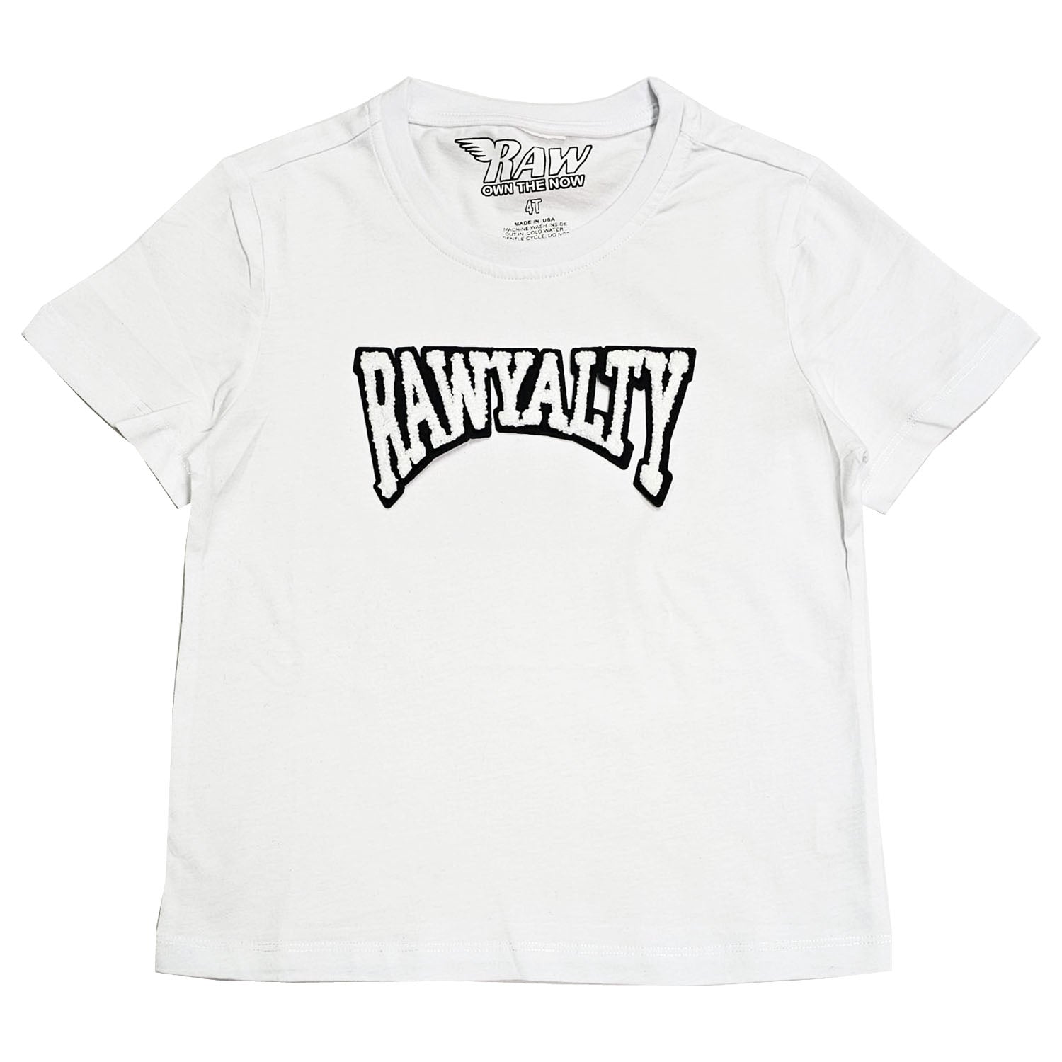 Kids Rawyalty White Chenille T-Shirts - Rawyalty Clothing