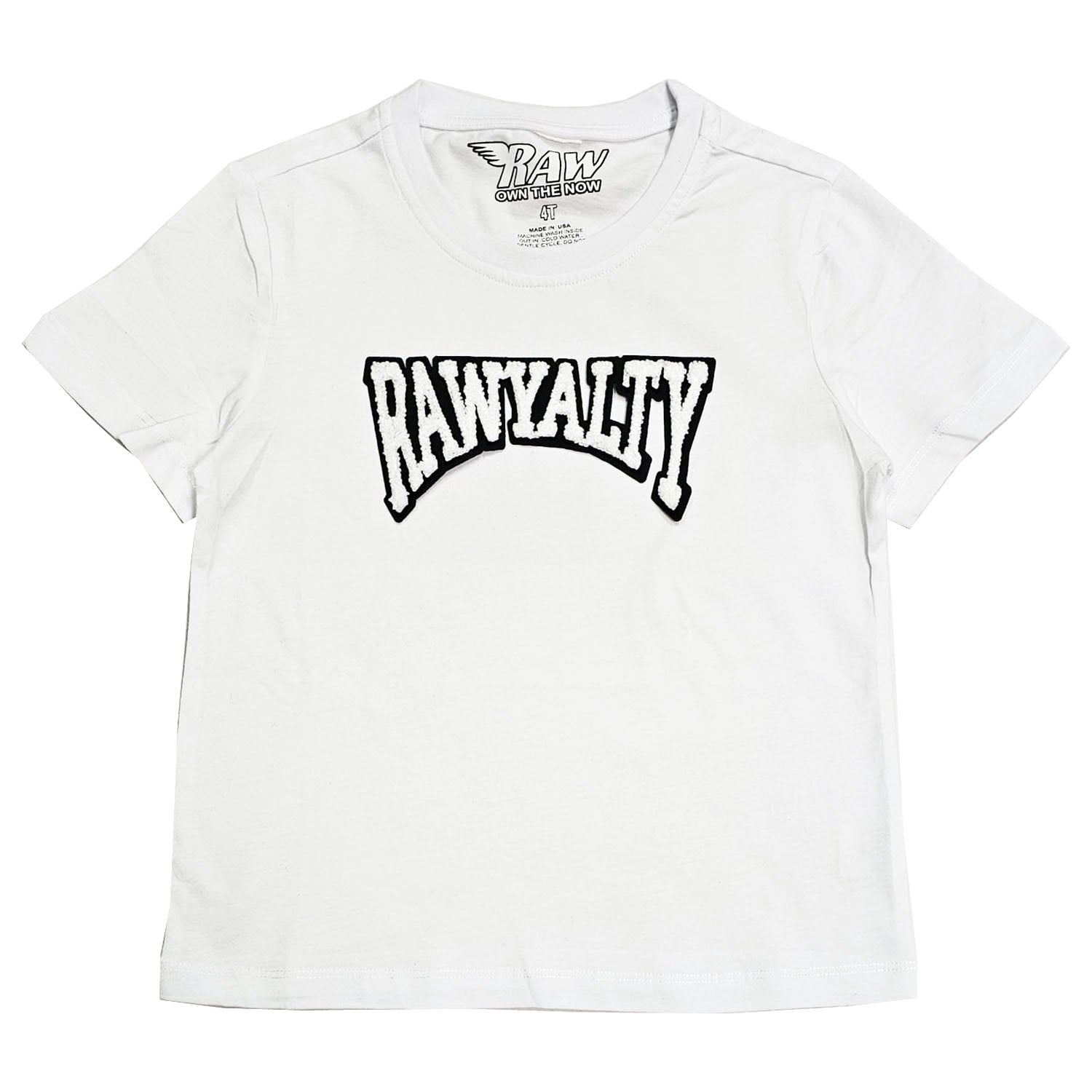 Kids Rawyalty White Chenille T-Shirts - Rawyalty Clothing