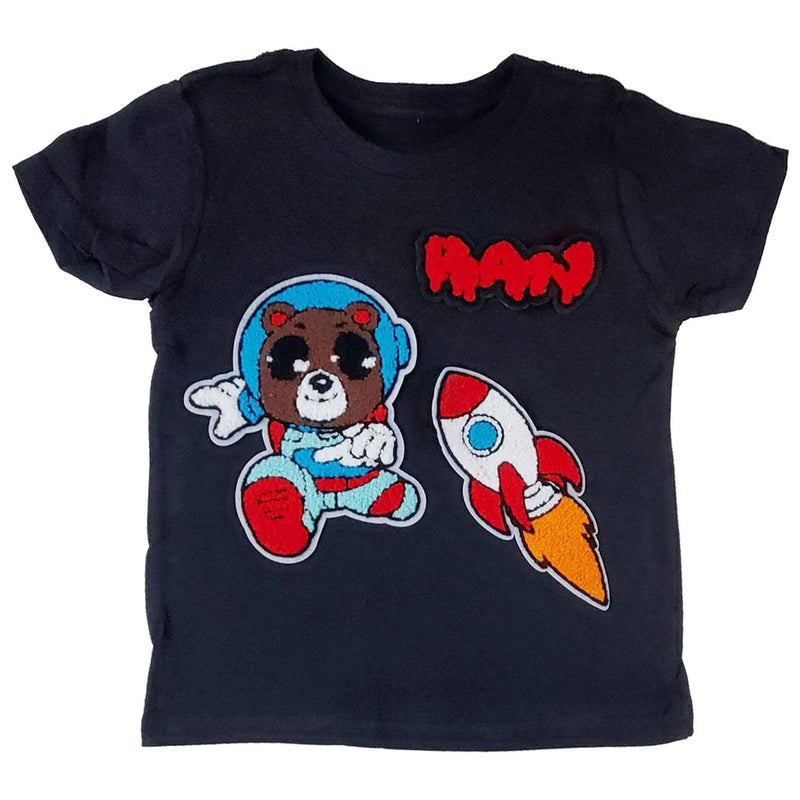 Kids Space Teddy Chenille Crew Neck T-Shirts - Rawyalty Clothing