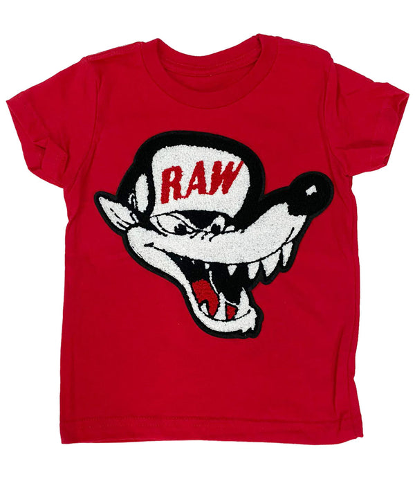 Kids Survive Chenille Crew Neck - Red - Rawyalty Clothing