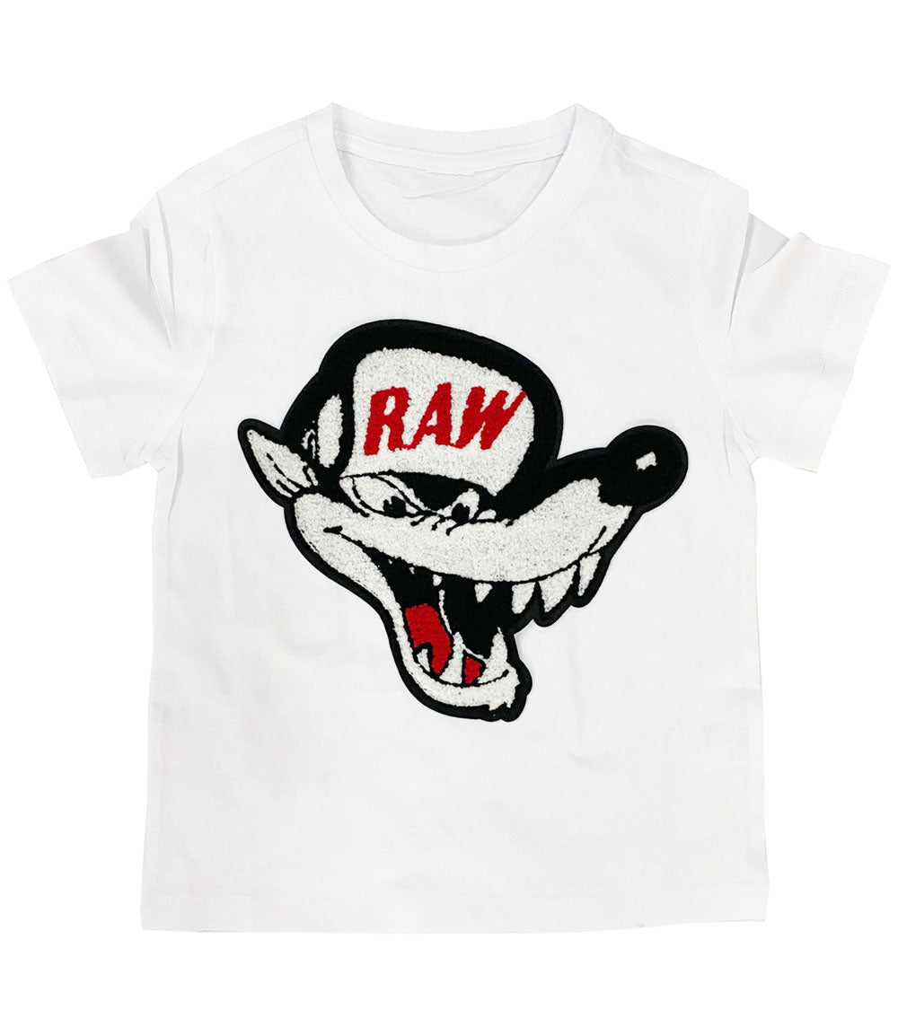 Kids Survive Chenille Crew Neck - White - Rawyalty Clothing