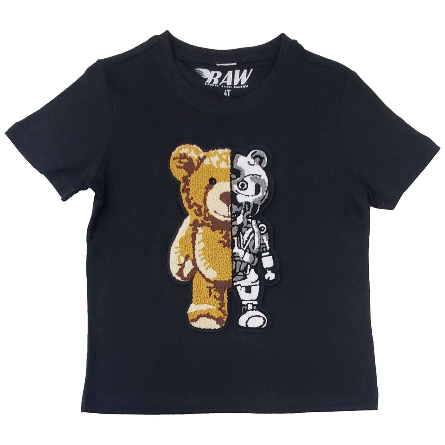 Kids Teddy Robot Chenille Crew Neck T-Shirts - Rawyalty Clothing