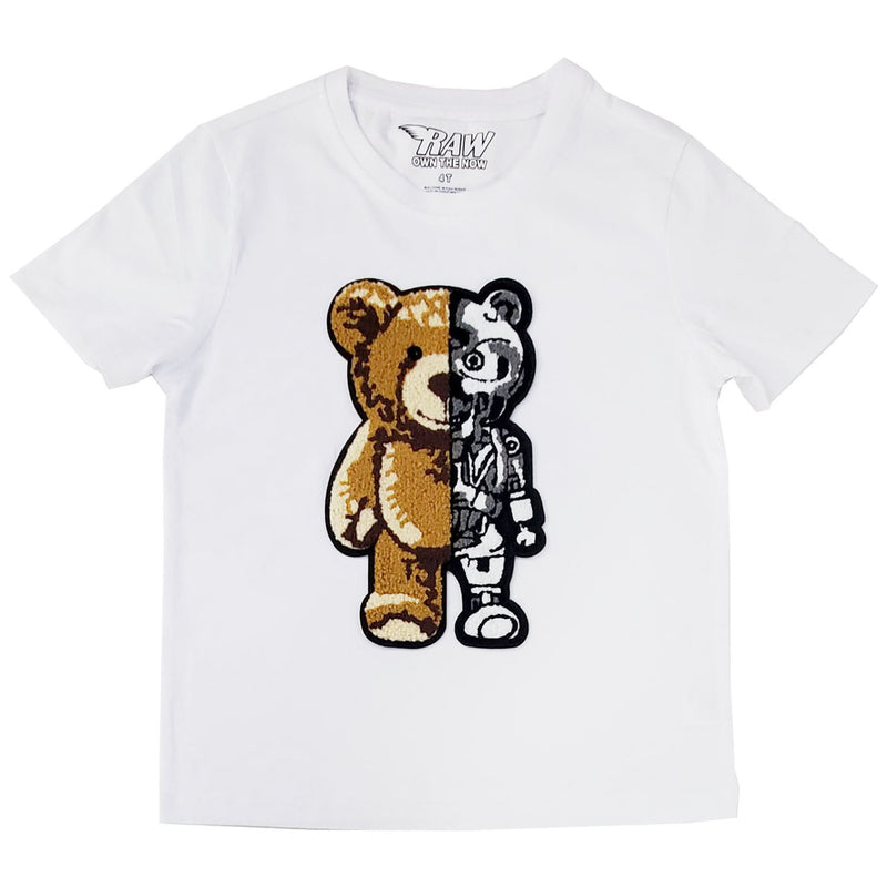 Kids Teddy Robot Chenille Crew Neck T-Shirts - Rawyalty Clothing