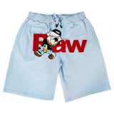 Men RAW Bulldog Chenille Cotton Shorts - Rawyalty Clothing