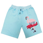 Men Flamingo Chenille Cotton Shorts - Rawyalty Clothing
