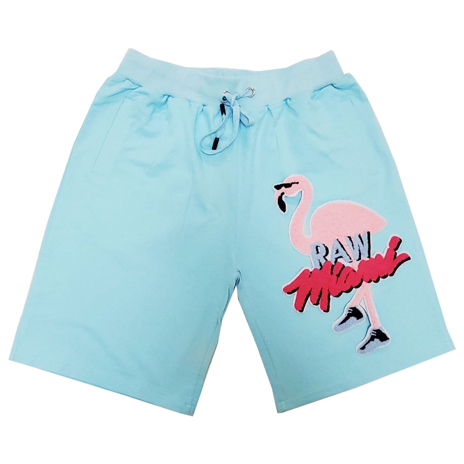 Men Flamingo Chenille Cotton Shorts - Rawyalty Clothing
